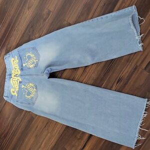 EUC Painted Jeans Size 4 Oversized